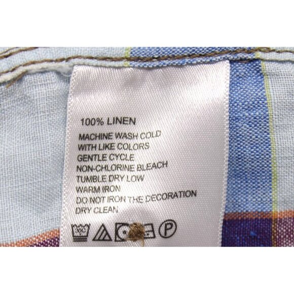 Tommy Bahama Men's Short Sleeve Button Down Shirt 100% Linen Multi Color Sz L - Picture 8 of 9